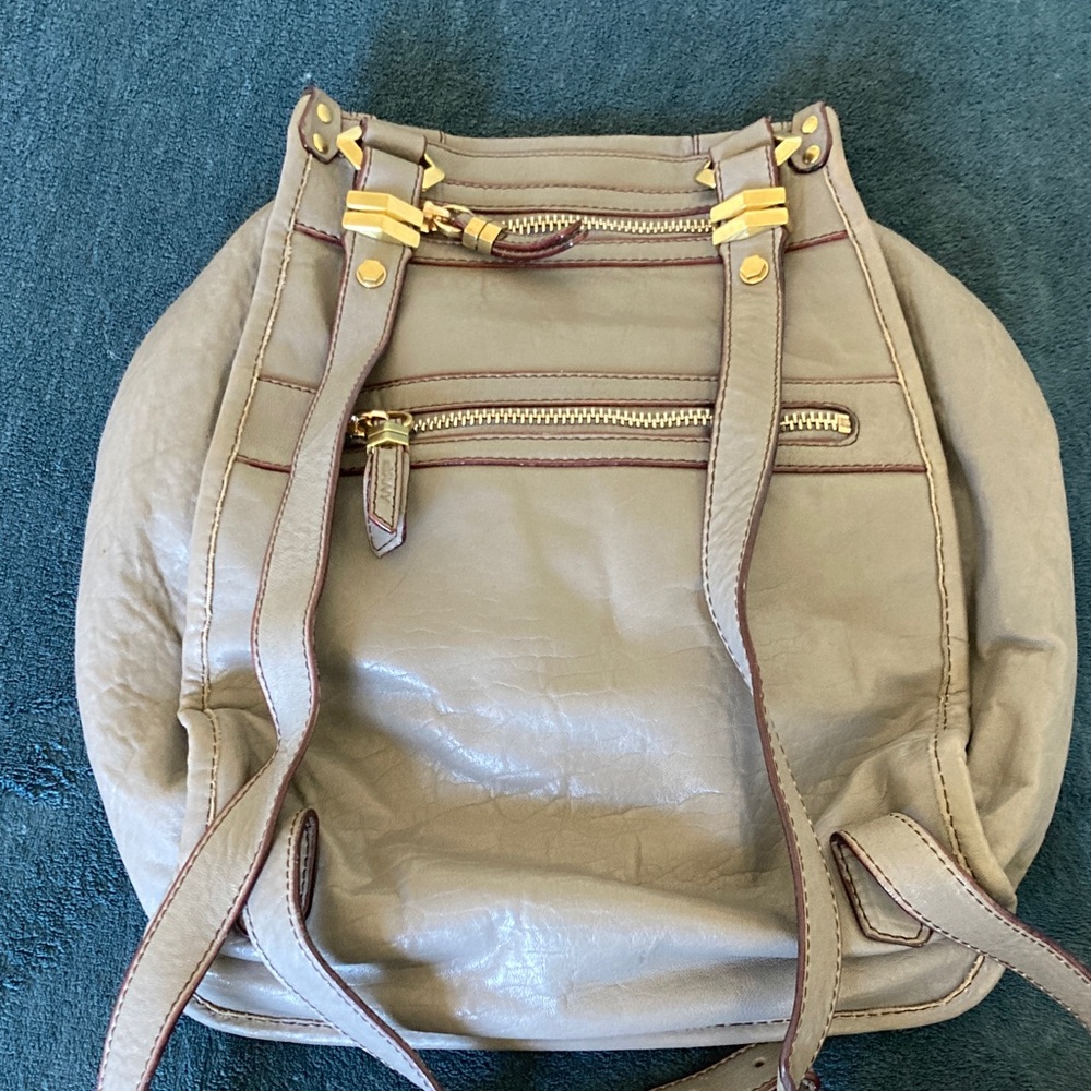 orYANY Zahara Gray Leather Backpack with Gold Accents - Picture 6 of 15